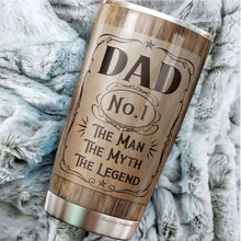 Load image into Gallery viewer, Best Dad Ever Tumbler 20Oz - The Man The Myth The Legend Travel Coffee Mug - Tumbler Gifts for Dad, Father, Bonus Dad, Father-in-law, Birthday, Christmas, Father's Day Tumbler Gifts