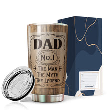 Load image into Gallery viewer, Best Dad Ever Tumbler 20Oz - The Man The Myth The Legend Travel Coffee Mug - Tumbler Gifts for Dad, Father, Bonus Dad, Father-in-law, Birthday, Christmas, Father's Day Tumbler Gifts