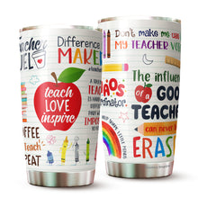 Load image into Gallery viewer, Teacher Tumbler - Gift for Teacher - Teacher Cups Tumbler - Gifts for Teachers Appreciation - Teacher Appreciation Tumbler - Gifts for Teachers from Students on Teacher Day, Birthday, Valentine