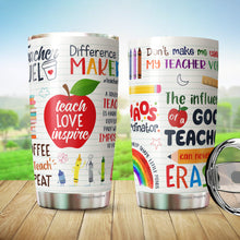 Load image into Gallery viewer, Teacher Tumbler - Gift for Teacher - Teacher Cups Tumbler - Gifts for Teachers Appreciation - Teacher Appreciation Tumbler - Gifts for Teachers from Students on Teacher Day, Birthday, Valentine