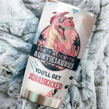 Load image into Gallery viewer, Gifts For Aunt - Best Aunt Gifts - Mothers Day Gift For Aunt Christmas Gifts For New Aunt - Don't Mess with Auntiesaurus You'll Get Jurasskicked Mug For Aunt Gifts From Niece And Nephew 20 oz Tumbler