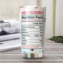 Load image into Gallery viewer, Gifts For Aunt - Best Aunt Gifts - Mothers Day Gift For Aunt Christmas Gifts For New Aunt - Don't Mess with Auntiesaurus You'll Get Jurasskicked Mug For Aunt Gifts From Niece And Nephew 20 oz Tumbler