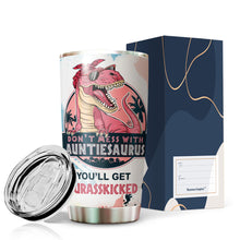 Load image into Gallery viewer, Gifts For Aunt - Best Aunt Gifts - Mothers Day Gift For Aunt Christmas Gifts For New Aunt - Don't Mess with Auntiesaurus You'll Get Jurasskicked Mug For Aunt Gifts From Niece And Nephew 20 oz Tumbler