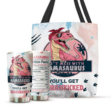 Load image into Gallery viewer, Great Mother Gifts - Funny Mamasaurus Don't Mess with Auntiesaurus You'll Get Jurasskicked Mug Tumbler  20 Oz - Gifts For Mom, Women, Wife, New Mom, From Daughter, Son, Husband On Christmas, Birthday