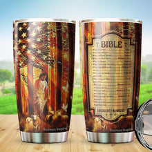 Load image into Gallery viewer, Bible Emergency Number Tumbler - Christian 20oz Stainless Steel Tumbler - Jesus and Sheep Tumbler - Christian Tumblers For Women, Men - Tumblers 20oz