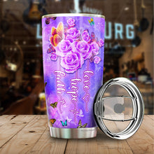 Load image into Gallery viewer, Faith Hope Love Tumbler - Butterfly Floral Tumber - Christian 20oz Stainless Steel Tumbler - Christian Tumblers For Women - Birthday Gifts for Mom on Mother's Day, Christmas
