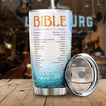 Load image into Gallery viewer, Kozmoz Inspire Matthew Bible Emergency Numbers Tumbler - "I Am With You Always" Tumbler - Hotlines Numbers Bible Tumbler for Christians, Him, Her, Family, Tumbler 20 oz