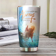 Load image into Gallery viewer, Kozmoz Inspire Matthew Bible Emergency Numbers Tumbler - "I Am With You Always" Tumbler - Hotlines Numbers Bible Tumbler for Christians, Him, Her, Family, Tumbler 20 oz