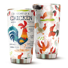 Load image into Gallery viewer, Kozmoz Inspire Chicken Anatomy Tumbler 20 Oz - Chicken Lovers Mug Gifts - Farmer Gifts For Men Women, Grandma Grandpa Tumbler Gift, Mothers Day Fathers Day Gifts, Sarcasm Tumbler 20 oz