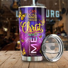 Load image into Gallery viewer, I Can Do All Things Through Christ Who Strengthens Me Tumblers - Butterfly Christian 20oz Stainless Steel Tumbler - Christian 20oz Tumblers For Women - Christian Gifts for Mom on Mother's Day