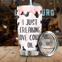 Load image into Gallery viewer, Kozmoz Inspire I Just Love Cows Cow Tumbler 20 Oz - Chicken Lovers Travel Coffee Mug Gifts - Farmer Gifts for Men Women, Grandma Grandpa Mug Gift, Mother Father Gifts 2022
