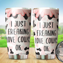 Load image into Gallery viewer, Kozmoz Inspire I Just Love Cows Cow Tumbler 20 Oz - Chicken Lovers Travel Coffee Mug Gifts - Farmer Gifts for Men Women, Grandma Grandpa Mug Gift, Mother Father Gifts 2022