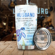 Load image into Gallery viewer, Kozmoz Inspire To My Husband Turtles Couple Tumbler 20 Oz - Tumbler Gifts for Husband - Romantic Gifts for Husband, Him, Boyfriend, Husband Valentine's Day, Aniversary, Birthday, Christmas, Fathers Day 2022