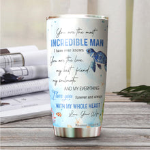 Load image into Gallery viewer, Kozmoz Inspire To My Husband Turtles Couple Tumbler 20 Oz - Tumbler Gifts for Husband - Romantic Gifts for Husband, Him, Boyfriend, Husband Valentine's Day, Aniversary, Birthday, Christmas, Fathers Day 2022
