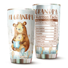 Load image into Gallery viewer, Kozmoz Inspire Grandpa Nutrition Facts Tumbler 20 Oz Gifts - Grandpa Mug Father's Day Present Gifts for Grandpa - Grandpa Birthday Gifts from Grandkids, Grandpa Bear Tumbler 20 Oz