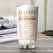 Load image into Gallery viewer, Kozmoz Inspire Grandpa Nutrition Facts Tumbler 20 Oz Gifts - Grandpa Mug Father's Day Present Gifts for Grandpa - Grandpa Birthday Gifts from Grandkids, Grandpa Bear Tumbler 20 Oz