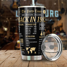 Load image into Gallery viewer, Kozmoz Inspire The Party Times Flashback To 1982 Tumbler - 40th Birthday Tumbler 20oz - Happy 40 Birthday Party, Turning 40 Birthday, 40th Bday For Her &amp; Him Tumbler - Milestone Birthday Gift
