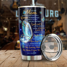 Load image into Gallery viewer, Kozmoz Inspire To My Mom Tumbler 20 Oz Gifts - Mom Birthday Present Idea from Son - Gifts for Mom from Son, to Mom Birthday Christmas Mother's Day, Soft Flannel Mother Tumbler 20 Oz