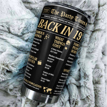 Load image into Gallery viewer, Kozmoz Inspire The Party Times Flashback To 1972 Tumbler - 50th Birthday Tumbler 20oz - Happy 50 Birthday Party, Turning 50 Birthday, 50th Bday For Her &amp; Him, Fifty Birthday Tumbler