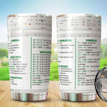 Load image into Gallery viewer, Spreadsheet Shortcut Tumbler 20 Oz - Office Mug, Accountant, CPA Gift, Tax Prep Travel Coffee Mug - Gifts for Accountant, Coworkers, Friends