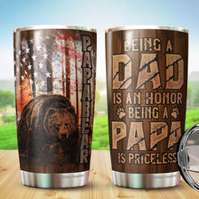 Load image into Gallery viewer, Dad Tumbler 20oz - Being Papa Is Priceless Travel Coffee Mug - Tumbler Gifts for Dad, Father, Bonus Dad, Father-in-law - Birthday, Christmas, Father's Day Gifts for Dad