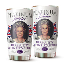 Load image into Gallery viewer, Queen Elizabeth II Platinum Jubilee Coffee Tumbler 20 Oz - Stainless Steel Vacuum Insulated Tumbler 20 Oz - Queen Elizabeth 70 Years Coffee Travel Mug
