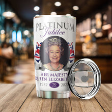 Load image into Gallery viewer, Queen Elizabeth II Platinum Jubilee Coffee Tumbler 20 Oz - Stainless Steel Vacuum Insulated Tumbler 20 Oz - Queen Elizabeth 70 Years Coffee Travel Mug