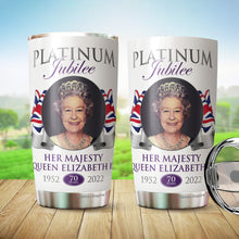 Load image into Gallery viewer, Queen Elizabeth II Platinum Jubilee Coffee Tumbler 20 Oz - Stainless Steel Vacuum Insulated Tumbler 20 Oz - Queen Elizabeth 70 Years Coffee Travel Mug
