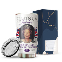 Load image into Gallery viewer, Queen Elizabeth II Platinum Jubilee Coffee Tumbler 20 Oz - Stainless Steel Vacuum Insulated Tumbler 20 Oz - Queen Elizabeth 70 Years Coffee Travel Mug