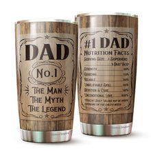 Load image into Gallery viewer, Best Dad Ever Tumbler 20Oz - The Man The Myth The Legend Travel Coffee Mug - Tumbler Gifts for Dad, Father, Bonus Dad, Father-in-law, Birthday, Christmas, Father's Day Tumbler Gifts