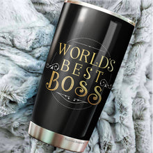 Load image into Gallery viewer, Kozmoz Inspire World's Best Boss Tumbler 20Oz – Boss Nutrition Facts Tumbler - Funny Boss Gifts for Women, Men, Manager, Female, Boss