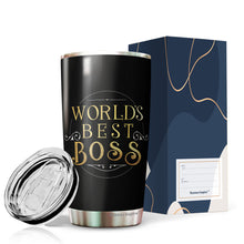 Load image into Gallery viewer, Kozmoz Inspire World's Best Boss Tumbler 20Oz – Boss Nutrition Facts Tumbler - Funny Boss Gifts for Women, Men, Manager, Female, Boss