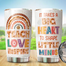 Load image into Gallery viewer, Teacher Love Inspire Tumbler - Gifts For Teacher - Teacher Coffee Tumblers - Tumbler For Teacher, Coworker, - Teachers' Day Gifts - Tumbler 20 Oz