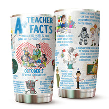 Load image into Gallery viewer, Teacher Fact Tumbler - Teacher Coffee Tumbler - Gifts For Teacher - Teacher Gifts For Coworker, Colleagues, Men, Women - Tumbler 20