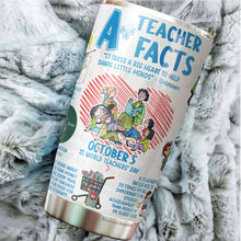 Load image into Gallery viewer, Teacher Fact Tumbler - Teacher Coffee Tumbler - Gifts For Teacher - Teacher Gifts For Coworker, Colleagues, Men, Women - Tumbler 20
