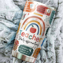 Load image into Gallery viewer, Kozmoz Inspire Teacher Daily Affirmations Tumbler 20Oz - Teachers' Day Gifts - Present Ideas for Male, Female, Bosses, Coworkers, Collegues