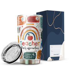 Load image into Gallery viewer, Kozmoz Inspire Teacher Daily Affirmations Tumbler 20Oz - Teachers' Day Gifts - Present Ideas for Male, Female, Bosses, Coworkers, Collegues