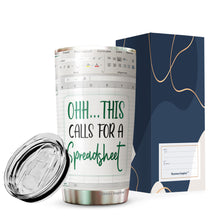 Load image into Gallery viewer, Ohh.. This Call For A Spreadsheet Tumbler - Accounting gift - Cpa gifts - Excel life - Accounting graduation gifts - excel shortcut -Nutritional Facts Tumbler Gifts - Tumbler Gifts for Accountant, na CPA,CFO, Coworkers, Men, Women Tumbler 20 oz